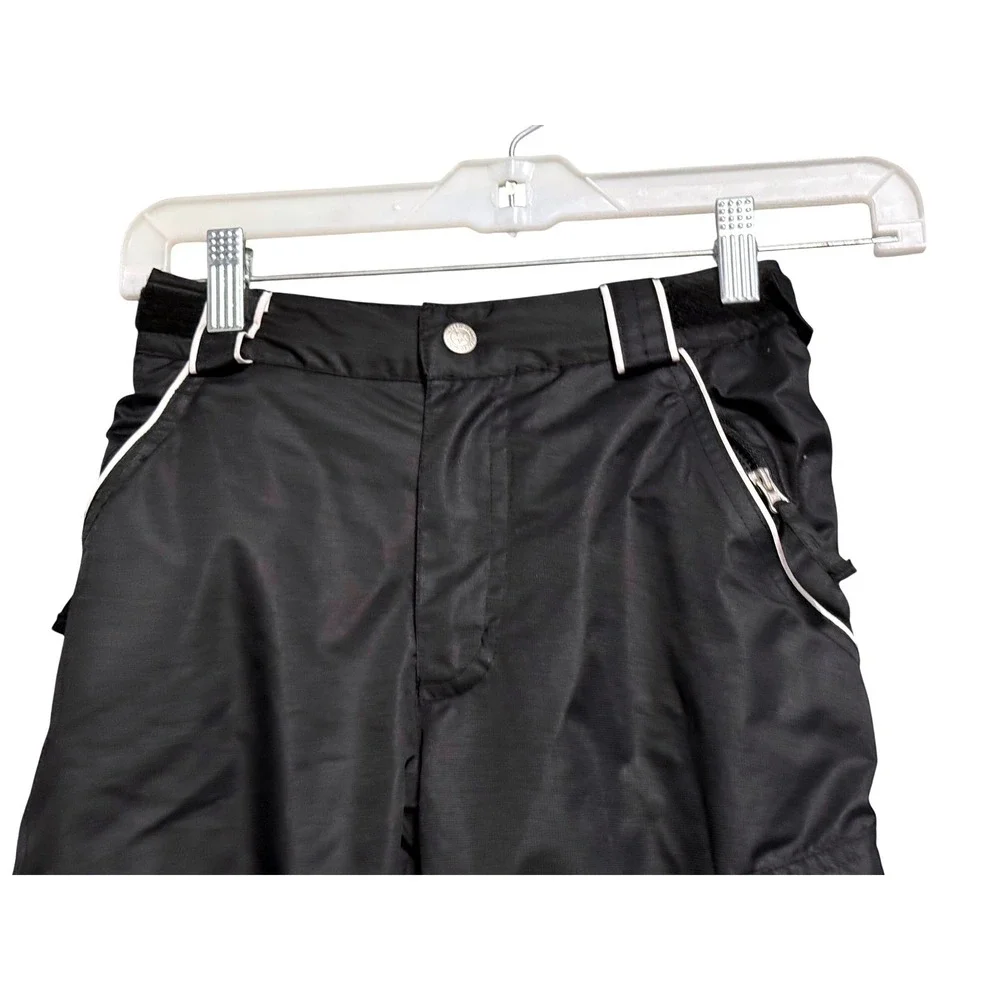 Faded Glory Kids Medium 7/8 Black Insulated Star Cargo Snow Pants FGG38S206